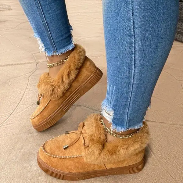 Bottes hiver femme confort premium doublées fourrure, semelle épaisse antidérapante