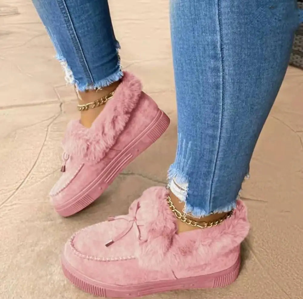 Bottes hiver femme confort premium doublées fourrure, semelle épaisse antidérapante