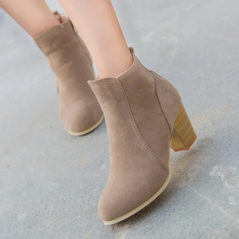 Bottines femme à talons épais Chelsea plateforme zip – Élégance automne hiver