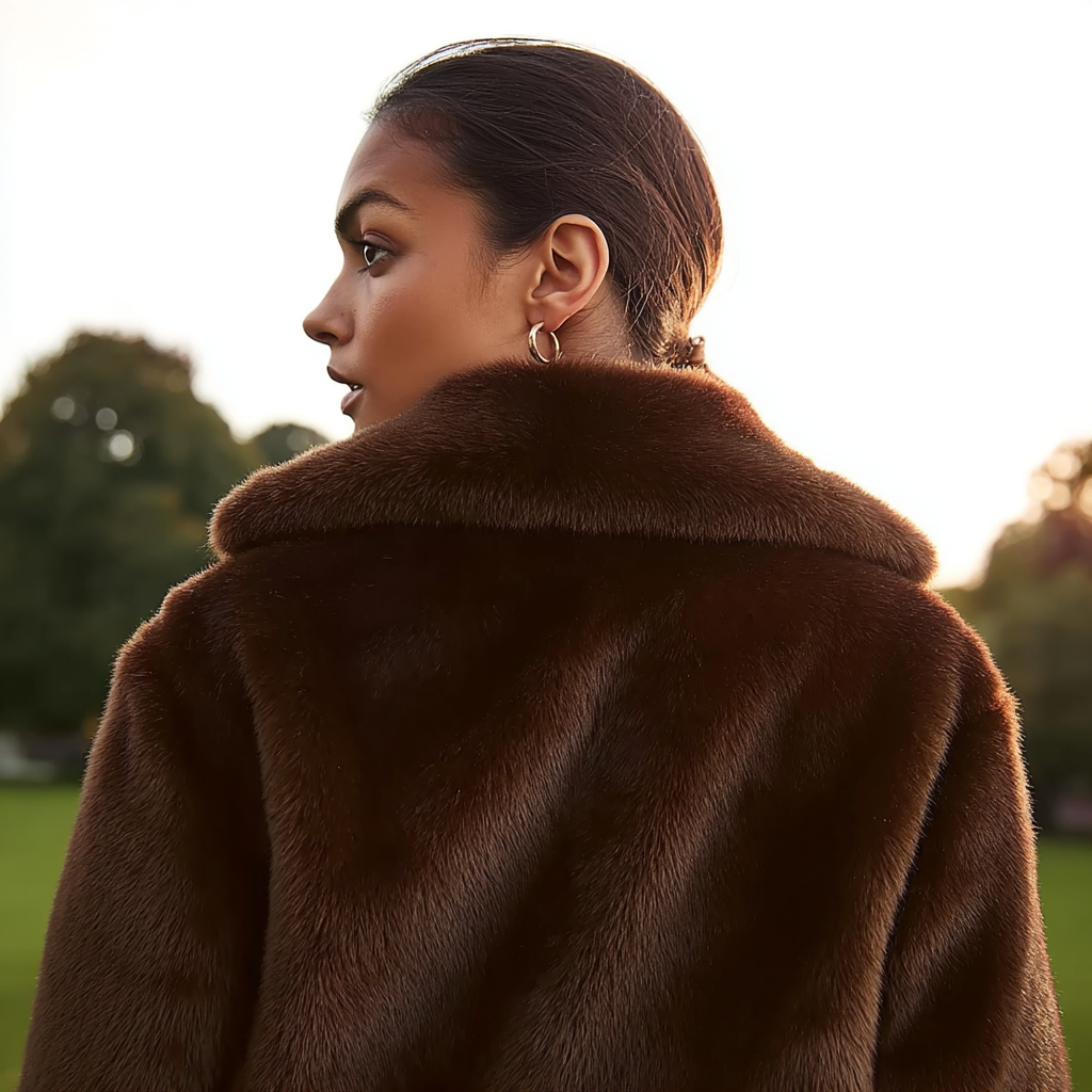 Vallancia Chic and Cozy Short Teddy Faux Fur Jacket for Women