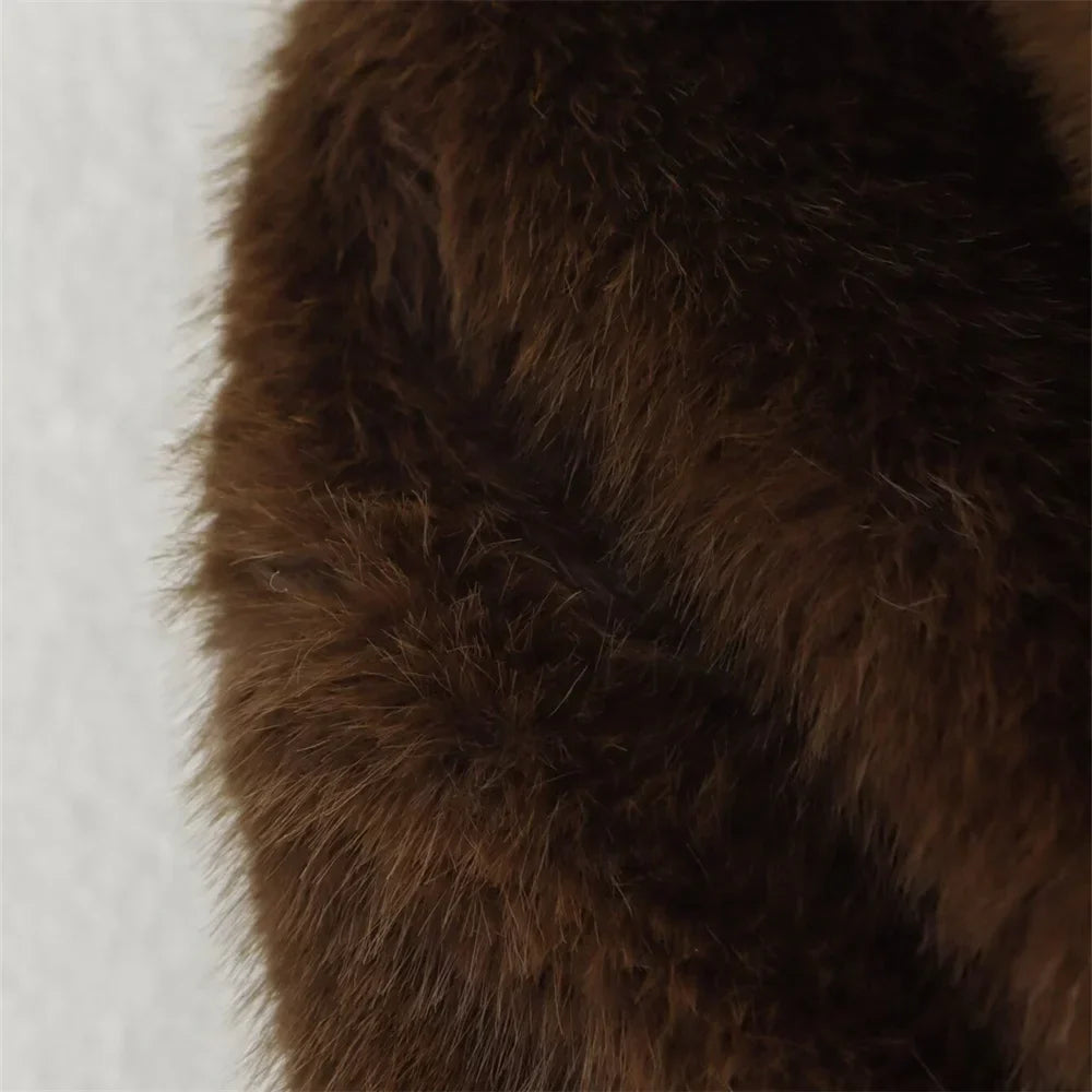 Vallancia Chic and Cozy Short Teddy Faux Fur Jacket for Women