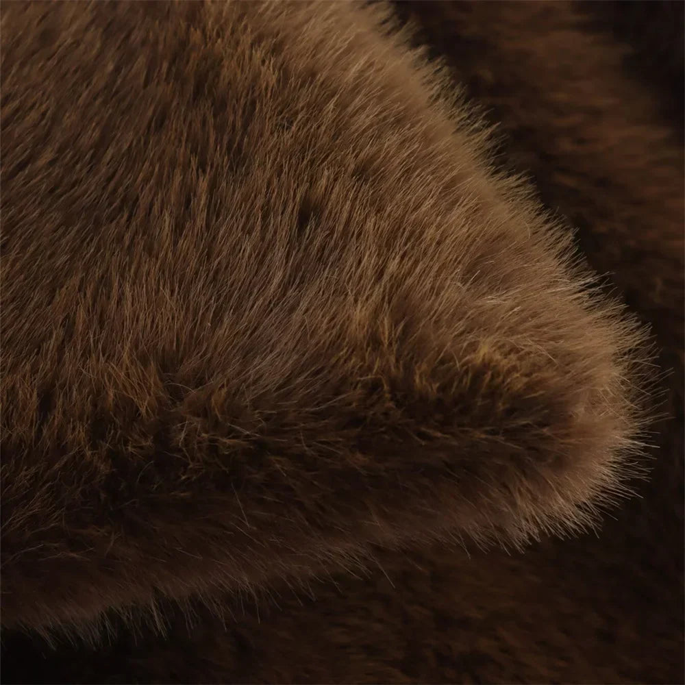 Vallancia Chic and Cozy Short Teddy Faux Fur Jacket for Women